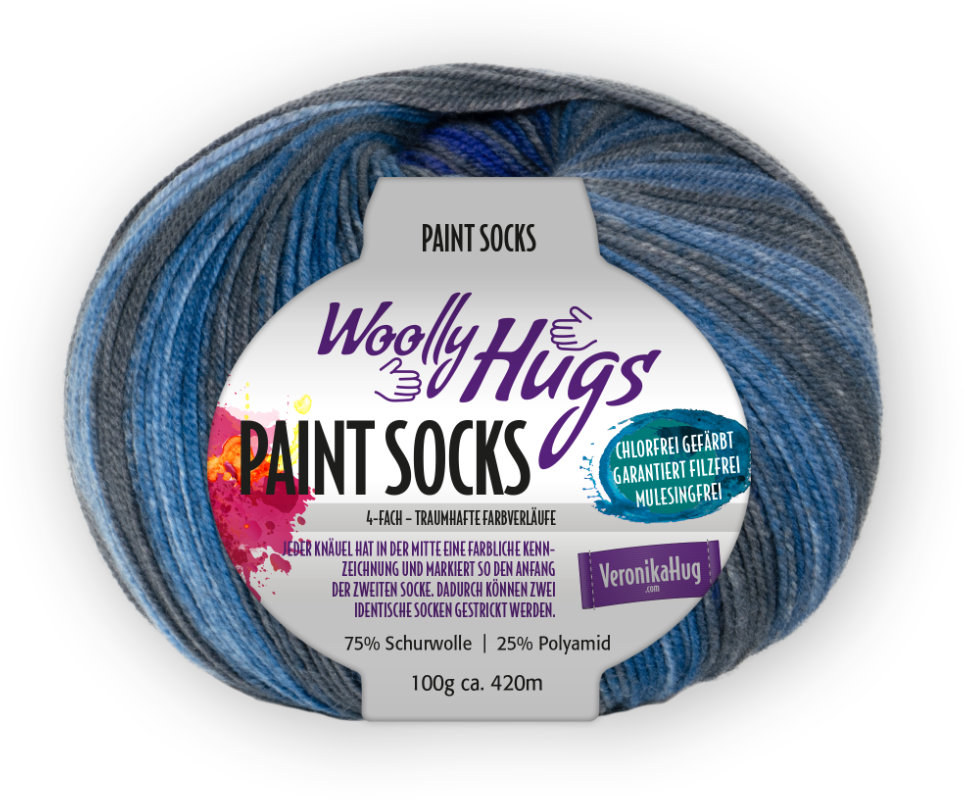 Paint Socks von Woolly Hugs 0205 - jeans / blau
