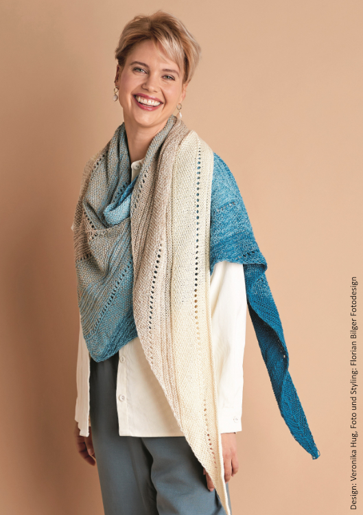 Tuch Raffinesse  | Wollpaket mit BOBBEL cotton 800m  | Stricken | Veronika Hug, Woolly Hugs, Christophorus Verlag