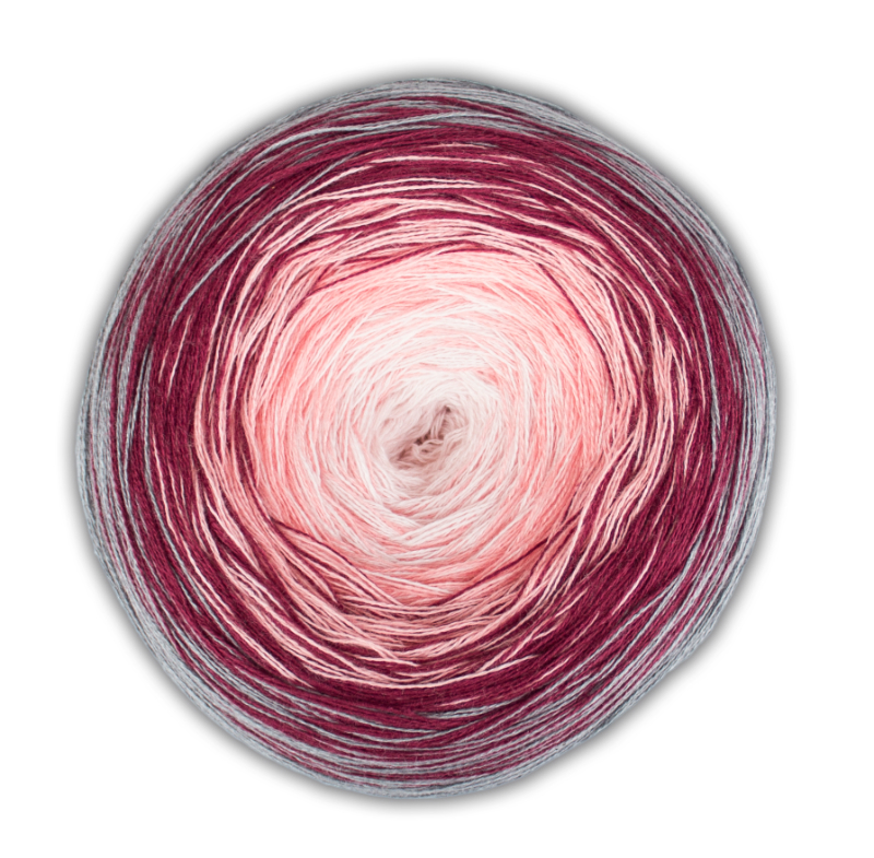 BOBBEL cotton 800m von Woolly Hugs 0001 - altrosa / bordeaux / grau