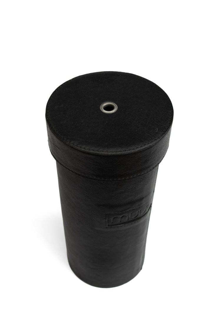 mountain xl - lederbox zur aufbewahrung von kleinigkeiten oder stricknadeln, handgefertigt aus Echtleder von muud black