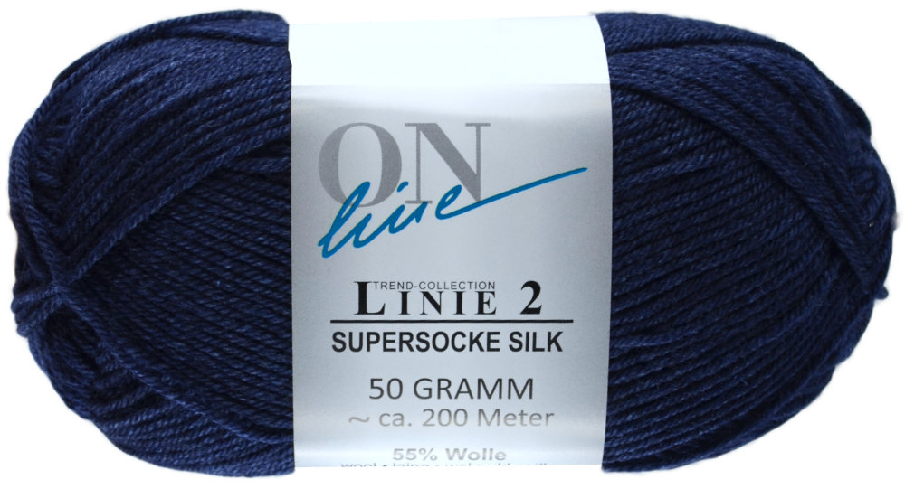 Supersocke Silk Linie 2 Uni 4-fach von ONline 0005 - dunkelblau