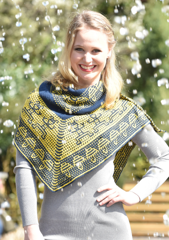 Dancing in the Rain - aus dem Buch Noch mehr Mosaiktücher stricken | Einzelanleitung | Wolle Timona Linie 110  | Stricken | Sylvie Rasch