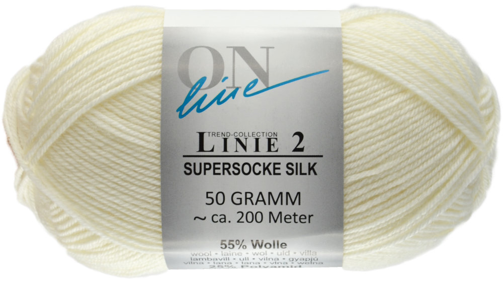 Supersocke Silk Uni Linie 2 von ONline 0023 - naturweiß
