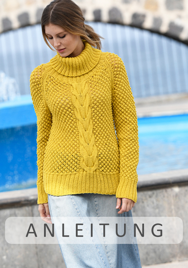 Pullover mit Mittelzopf | Einzelanleitung | Wolle Timona Linie 110  | Stricken | ONline