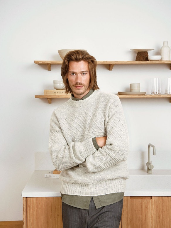 GUERNSEY Herrenpullover | Anleitungsheft | Wolle Tynn Peer Gynt  | Stricken | Sandnes Garn