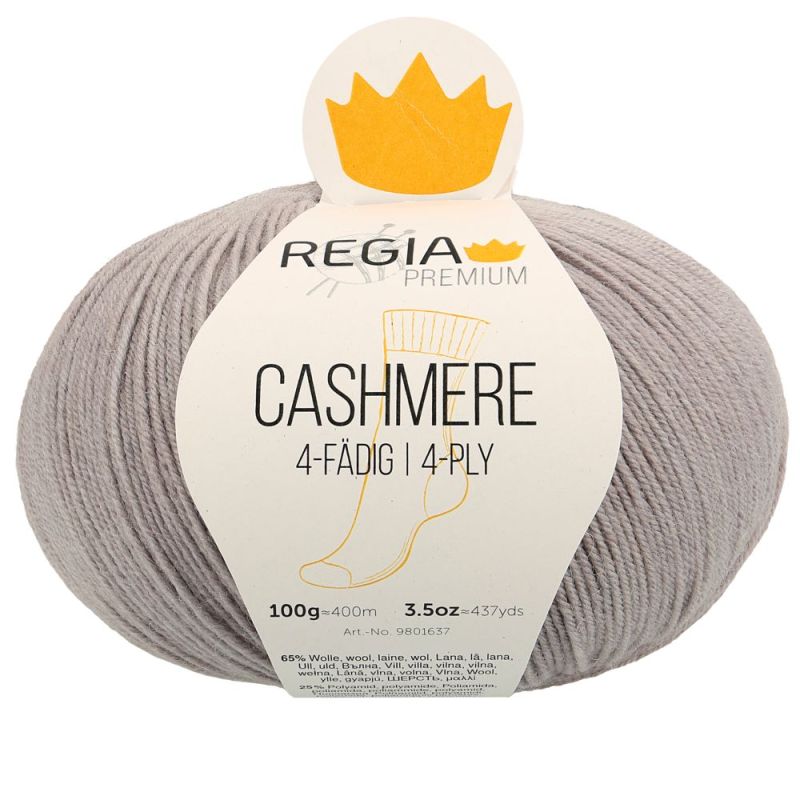 Premium Cashmere Uni 4-fach Sockenwolle 100 g von Regia 0096 grey