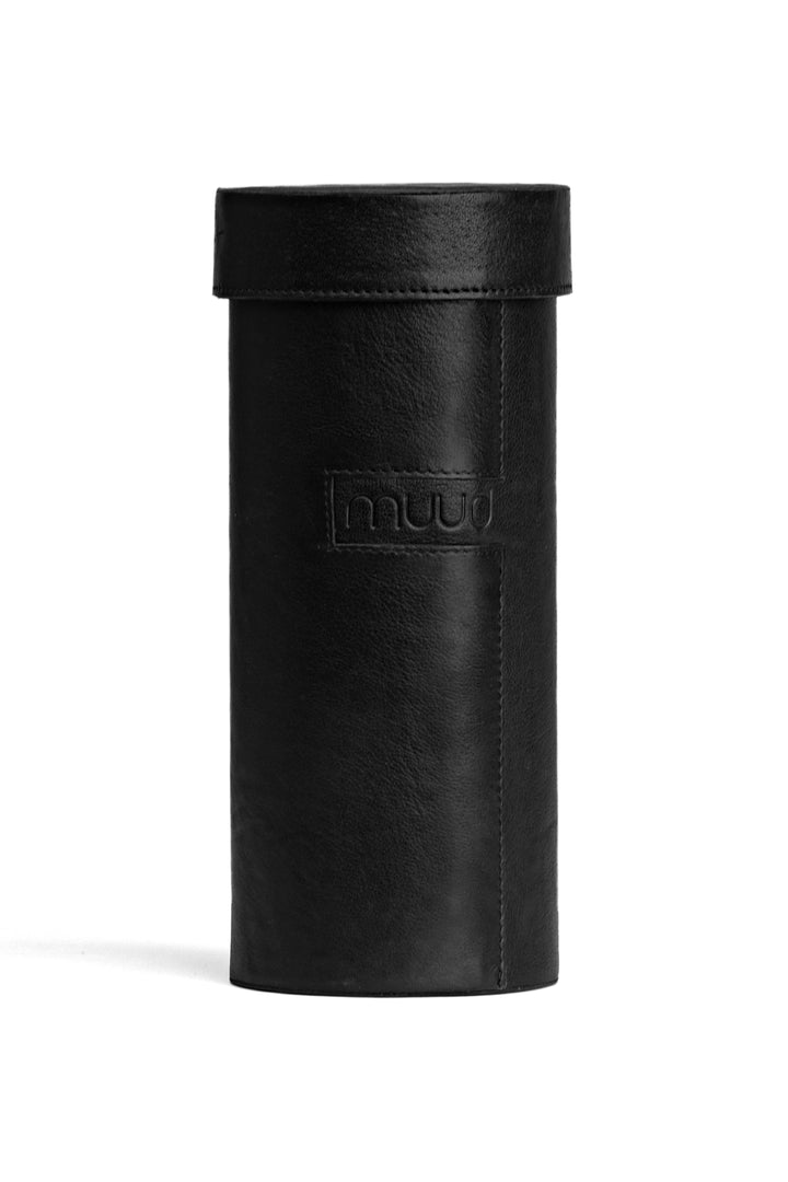 mountain xl - handgefertigte lederbox zur aufbewahrung von kleinigkeiten oder stricknadeln black