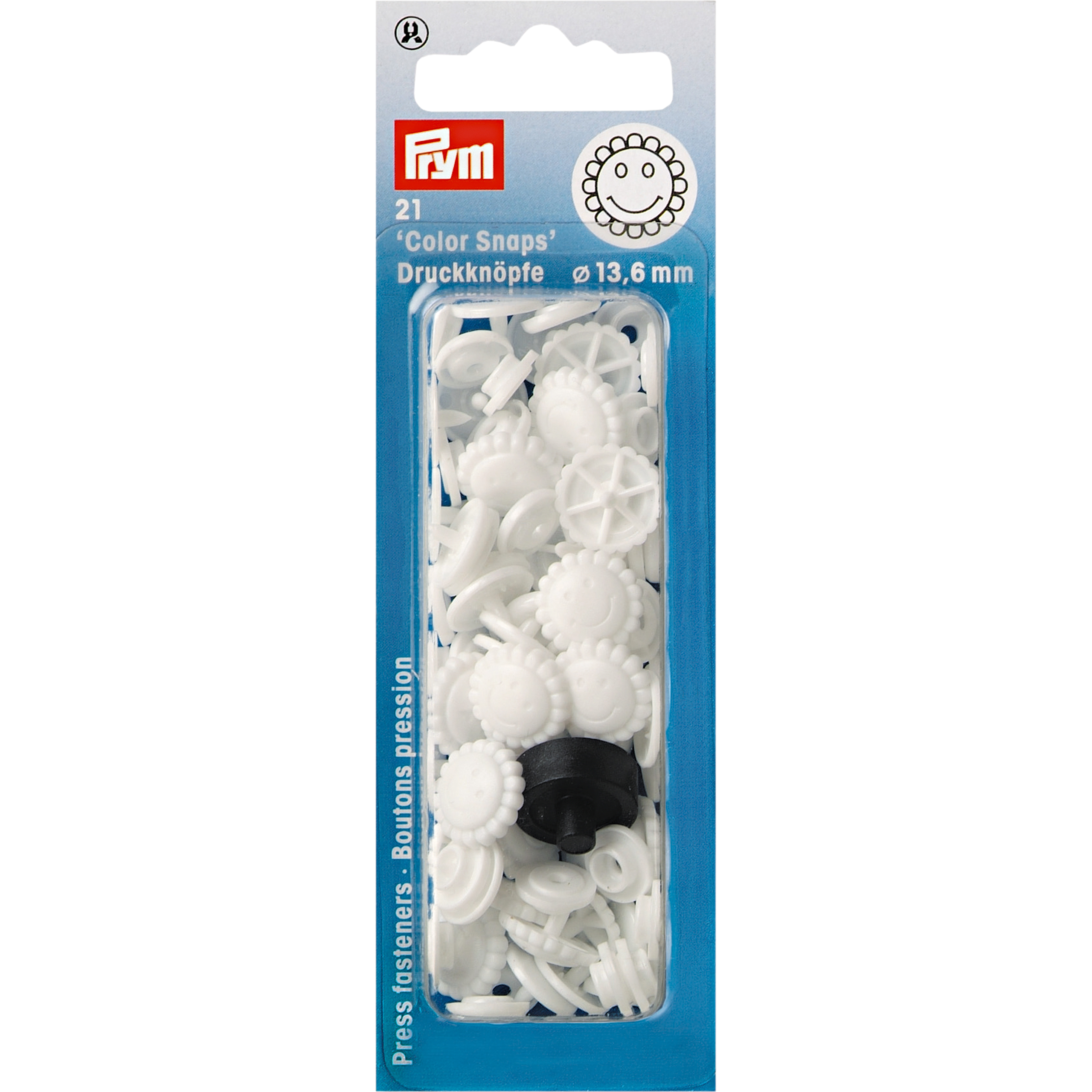 Nähfrei-Druckknöpfe Color Snaps Blume 13,6 mm, 21 St  von Prym weiß
