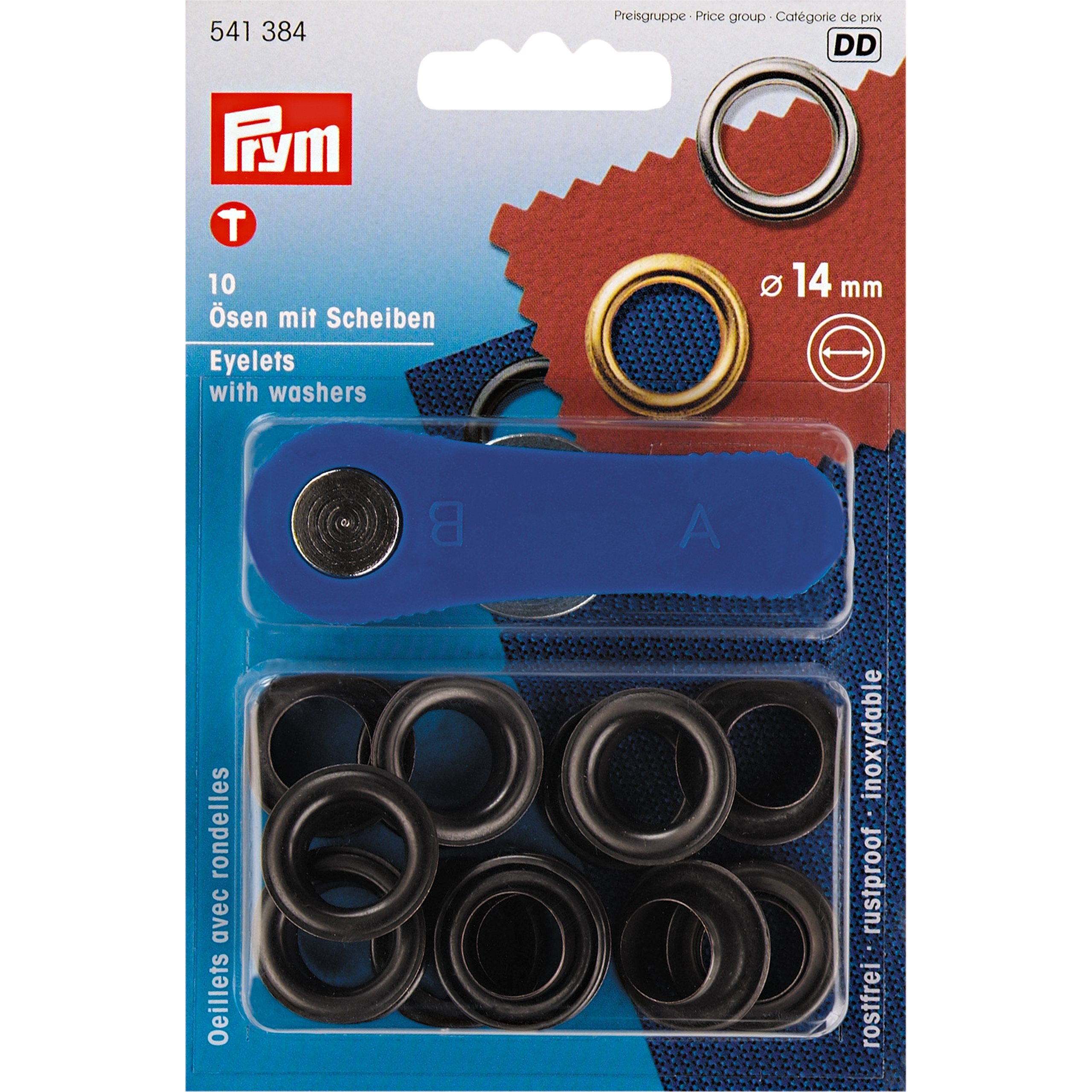 Ösen und Scheiben mit Werkzeug 14,0 mm brüniert 10 St 