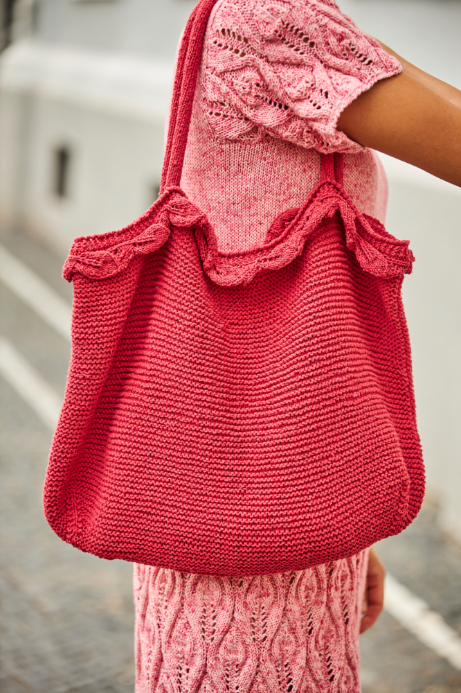 Tasche mit Blattmusterrand | Anleitungsheft | Wolle Silky | Stricken | Regina Bühler, Pro Lana Tasche mit Blattmusterrand | Anleitungsheft | Wolle Silky | Stricken | Regina Bühler, Pro Lana