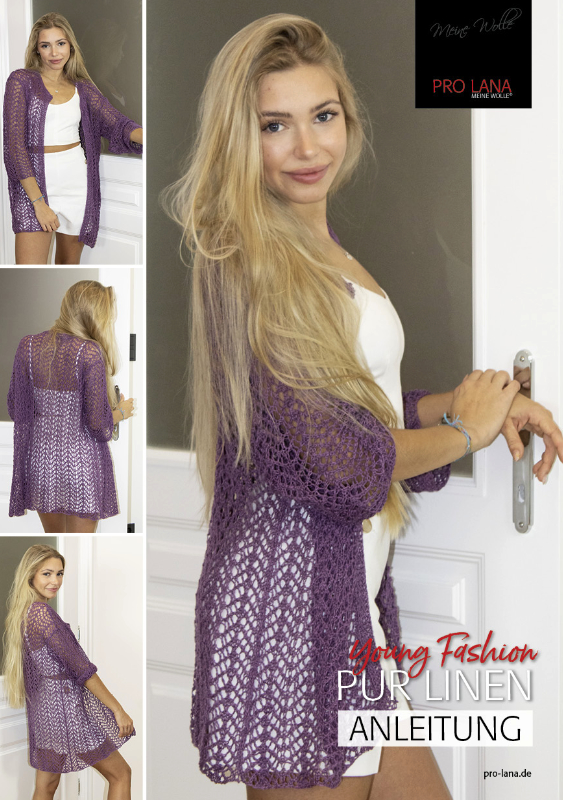 Strickjacke | Einzelanleitung | Wollpaket mit Pur Linen  | Stricken | Kathrin Parlatan
