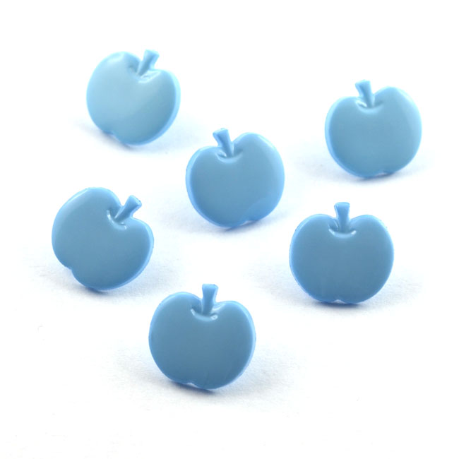 Kinderknopf Apfel 14 mm hellblau von Dill