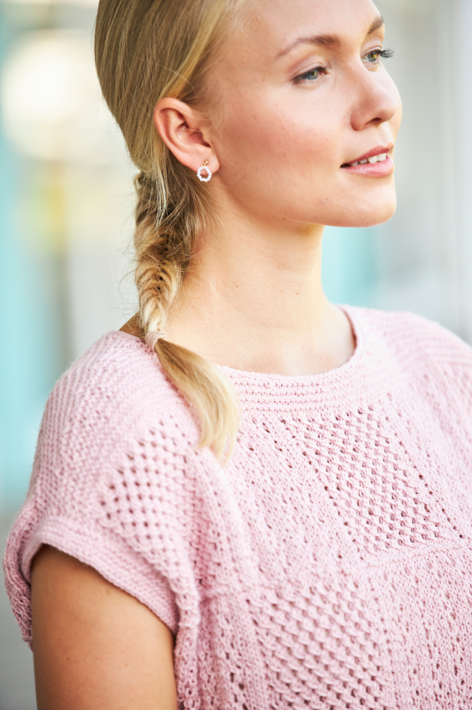 Shirt mit Mustermix-Quadraten | Anleitungsheft + Wolle Natural Logic | Stricken