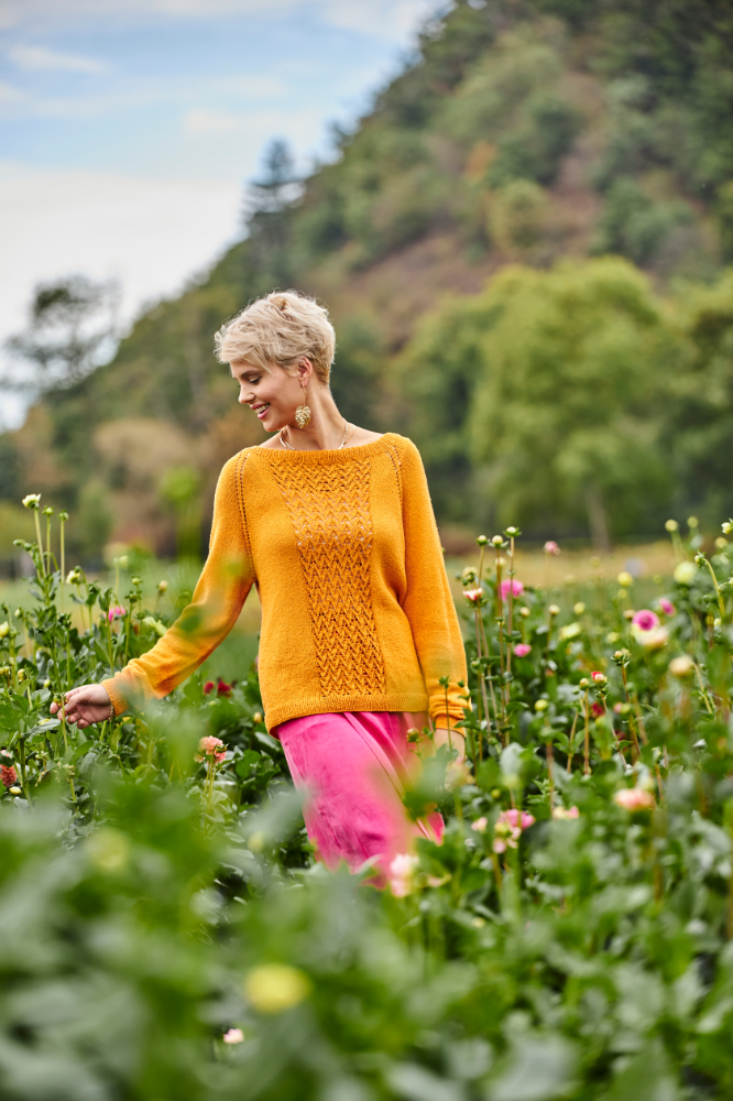 Pulli mit Musterbordüre - Raglan von oben | Anleitungsheft | Wolle Silky  | Stricken | Regina Bühler, Pro Lana