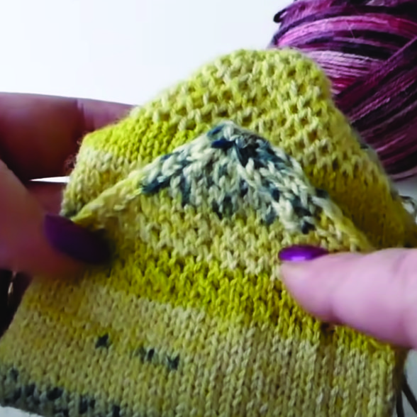 Bandspitze - Trio | Anleitung | Wolle Supersocke 100 Linie 3 Color 4-fach  | Stricken | Sylvie Rasch