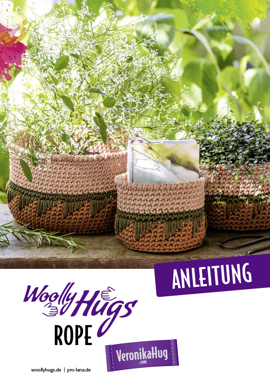 Korb - Trio | Einzelanleitung | Wolle Rope  | Häkeln | Veronika Hug, Woolly Hugs