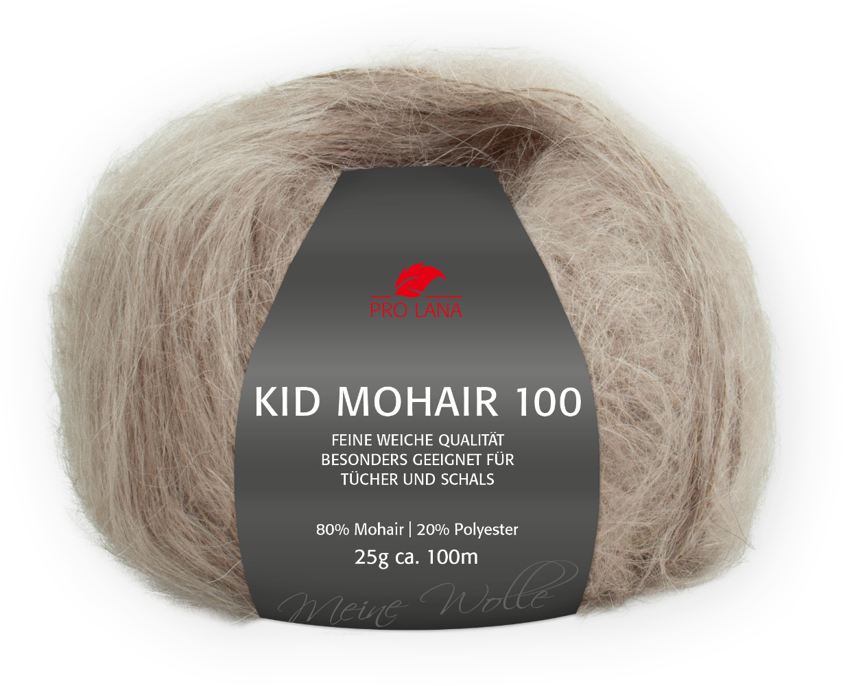 Kid Mohair 100 von Pro Lana 0010 - beige / grau