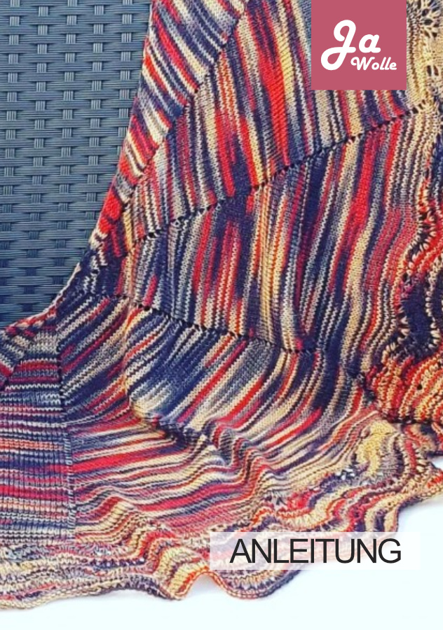 Halbrundtuch Abendstimmung | Einzelanleitung | Wolle Admiral Cat Print  | Stricken | Annemarie