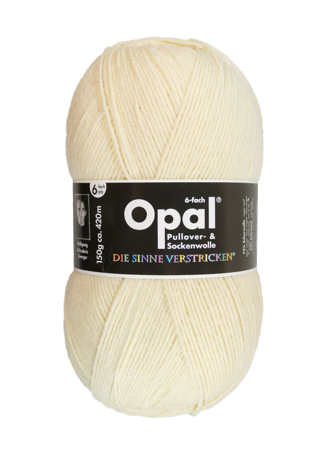 Sockenwolle Uni - 6-fach 150 g von OPAL 5300 - natur