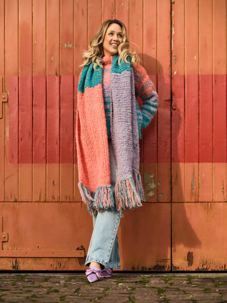 Schal Colorblocking  | Wollpaket mit Royal  | Stricken | Pro Lana