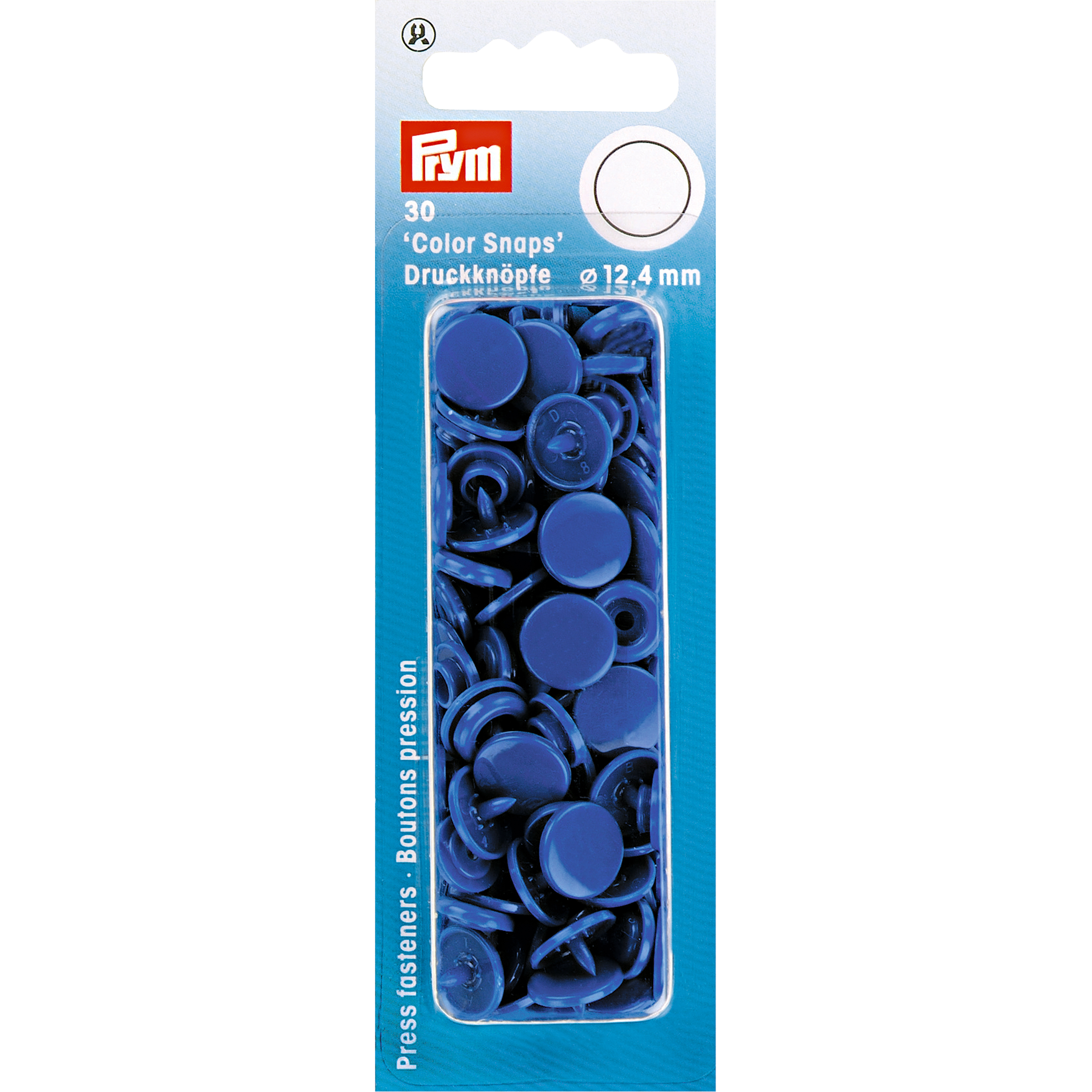 Nähfrei-Druckknöpfe Color Snaps rund 12,4 mm 30 St von Prym blau