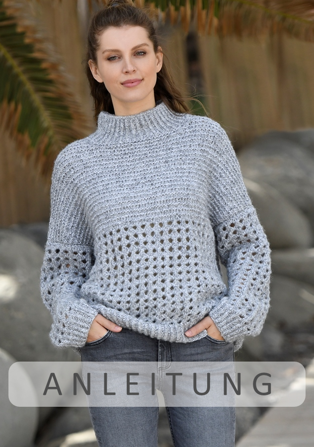 Pullover mit Netzmuster | Wollpaket mit Lavello Linie 465 | Stricken