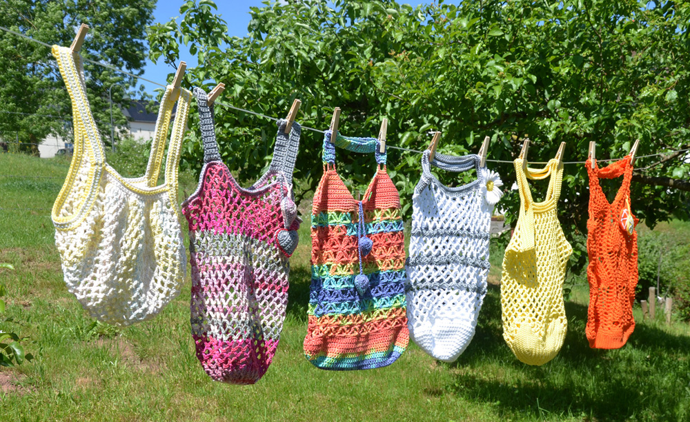 Häkelnetz Lollipop | Einzelanleitung | Wolle Arona, ONline Linie 346 0115 - pink / rot / grau | Häkeln | Annemarie