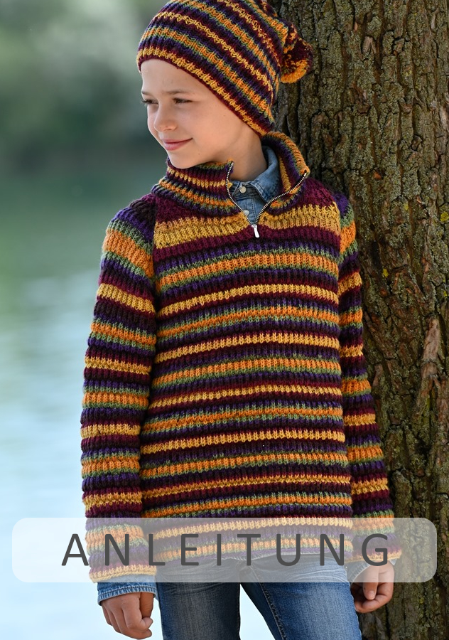 Kinderpullover und Mütze