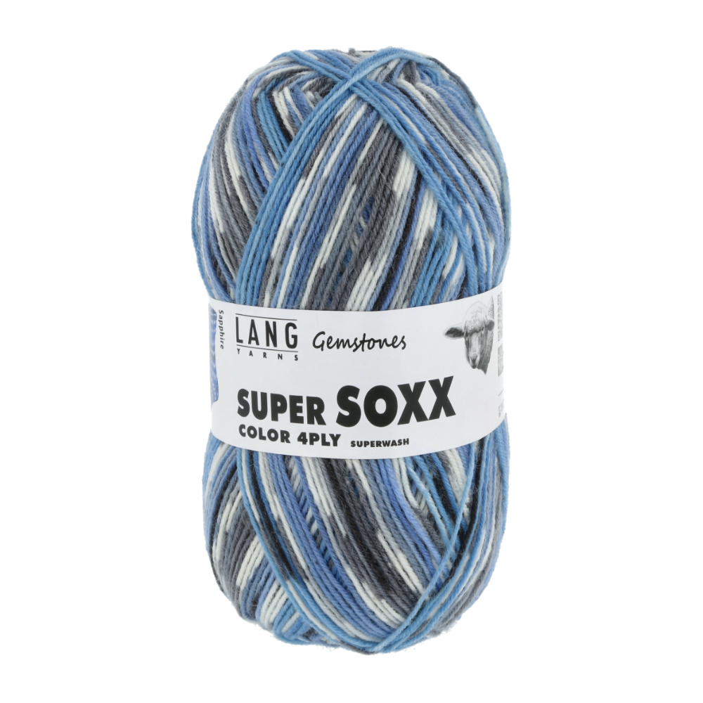 Super Soxx 4-fach von Lang Yarns Gemstones - 0388 - Sapphire