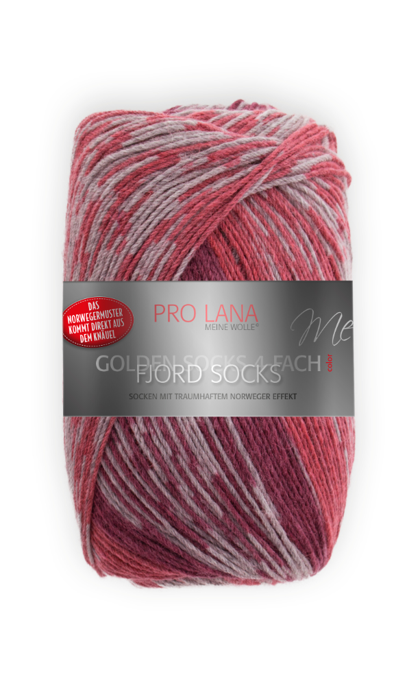 Fjord Socks - 4-fach Sockenwolle von Pro Lana 0193 - beere color