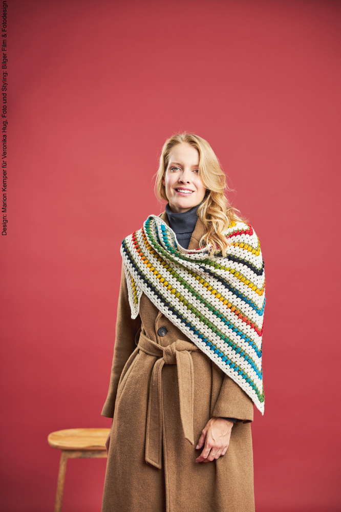 Tuch Colour Way | Wollpaket mit Merino Silk Socks Stretch, 4-fach | Häkeln