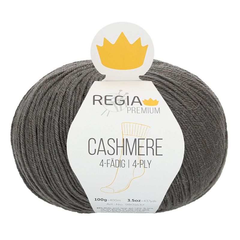 Premium Cashmere Uni 4-fach Sockenwolle 100 g von Regia 0093 umbra grey