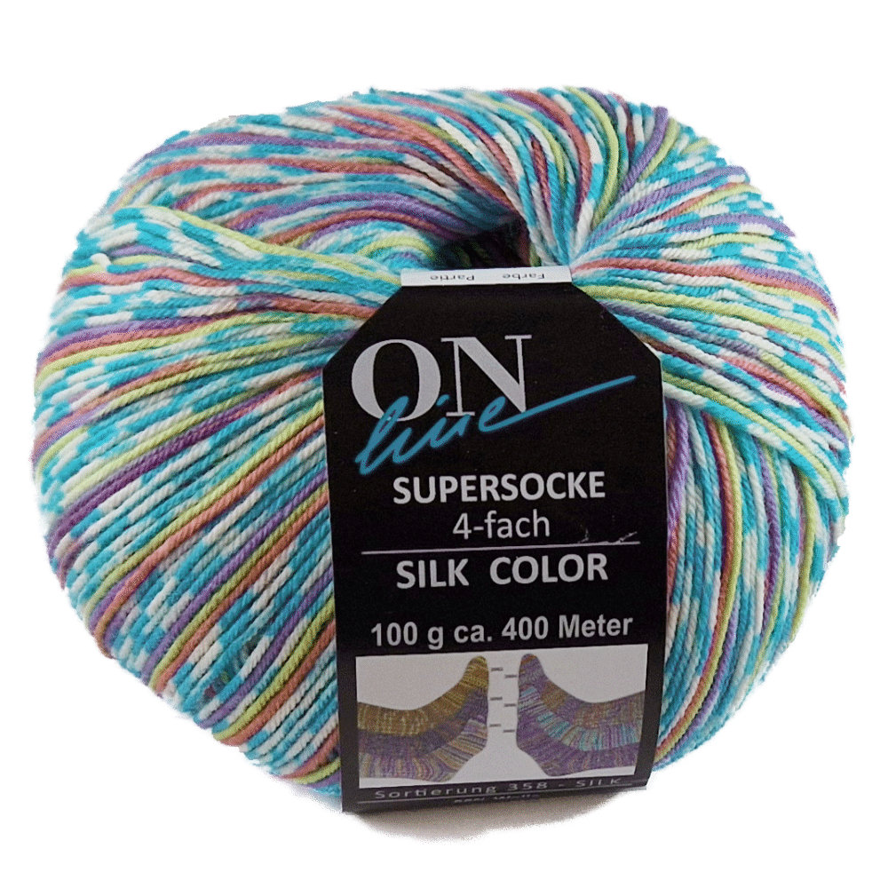 Supersocke Silk Sort. 358 Color 4-fach von ONline 2980 Supersocke Silk Sort. 358 Color 4-fach von ONline 2980