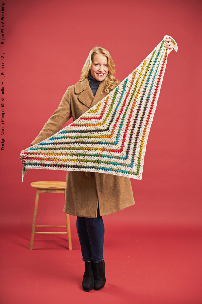 Tuch Colour Way | Wollpaket mit Merino Silk Socks Stretch, 4-fach | Häkeln