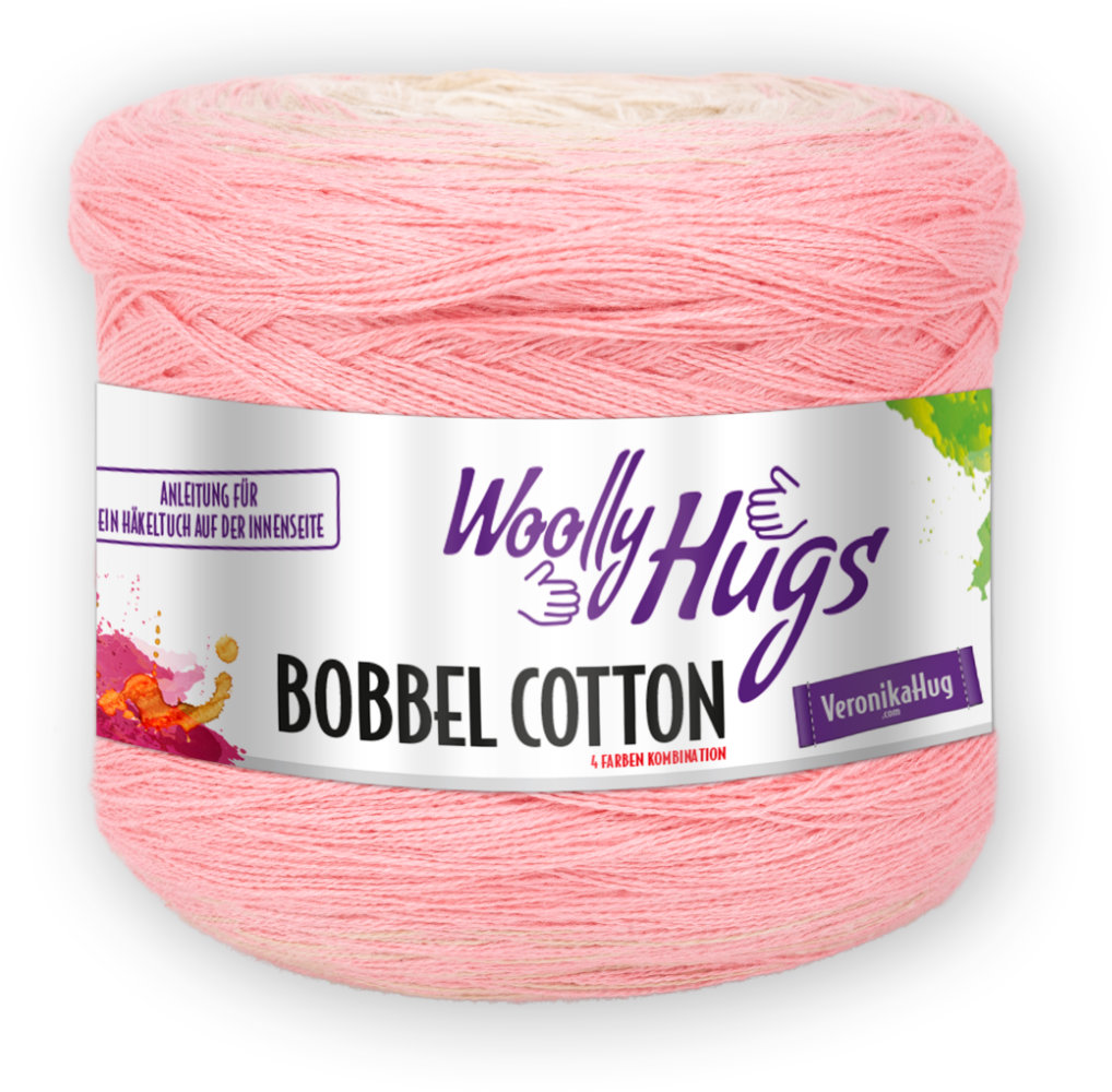 BOBBEL cotton 800m von Woolly Hugs 0071 - beige/rosa