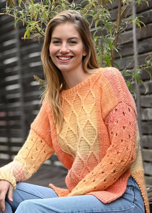 Pulli mit Rautenmuster | Wollpaket mit Fano Linie 359 | Stricken