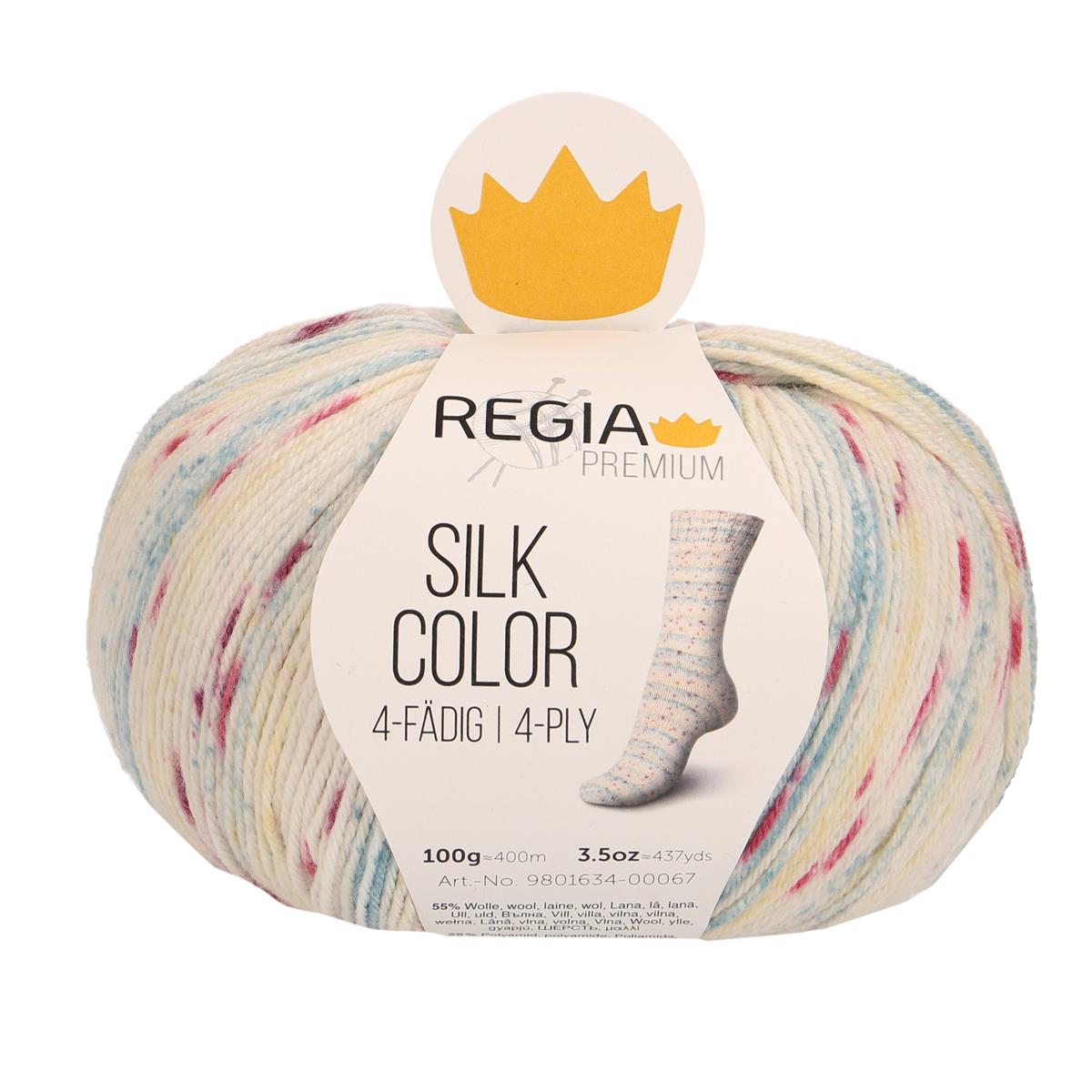 Premium Silk Color 4-fach Sockenwolle 100 g von Regia 0067 - sparkle