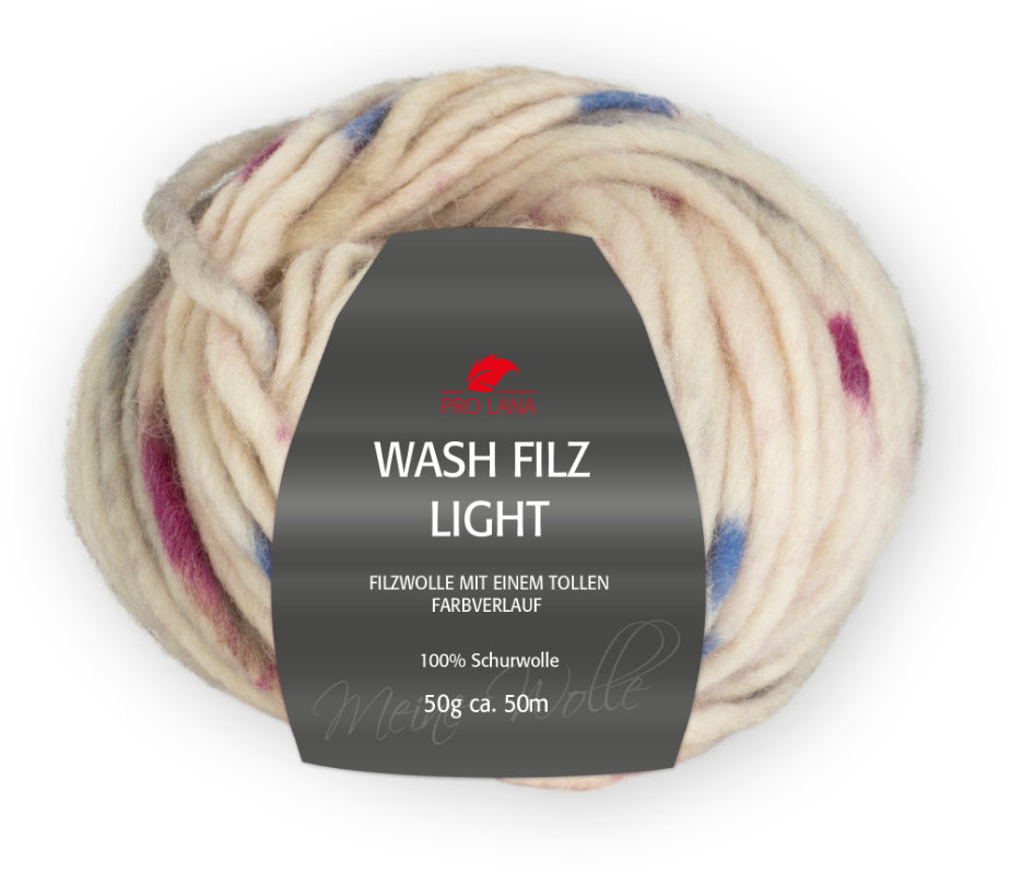 Wash-Filz light von Pro Lana 0718 - beige/pink