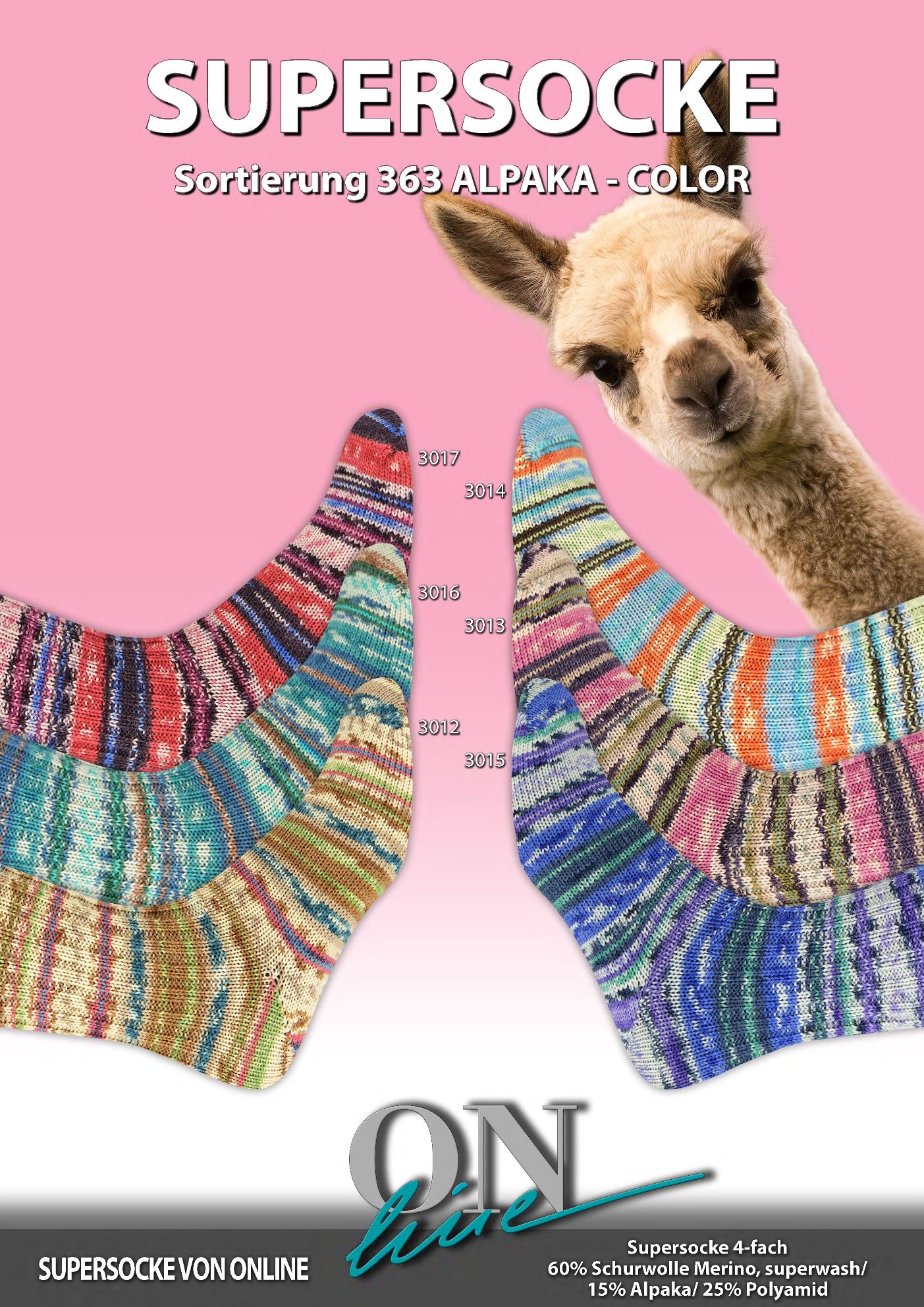 Supersocke Alpaka Color 4-fach von ONline 3017 Supersocke Alpaka Color 4-fach von ONline 3017