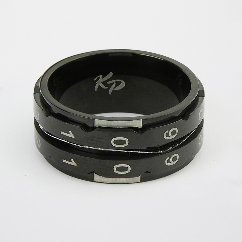 Reihenzähler Ring Black Größe 8 ( Innendurchmesser 18,2 mm)