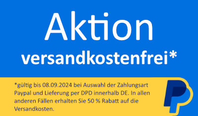 Aktion Versandkostenfrei mit Paypal im September 2024