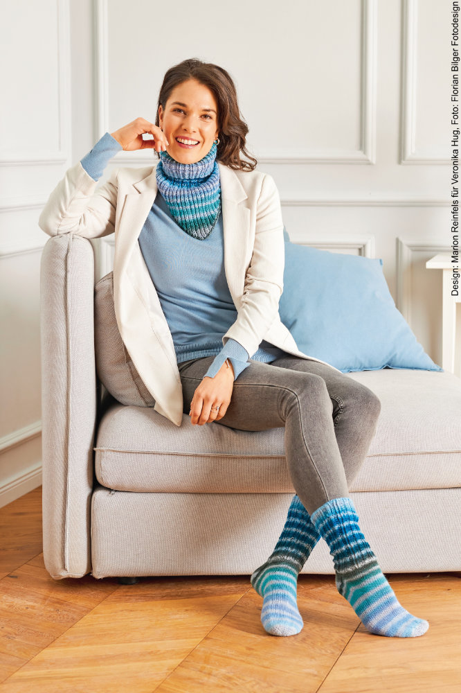 Woolly Hugs Maschenwelt - 05/2023 Keilkragen gestrickt | Anleitungsheft | Wolle Paint Socks | Stricken | Veronika Hug, Woolly Hugs, Christophorus Verlag