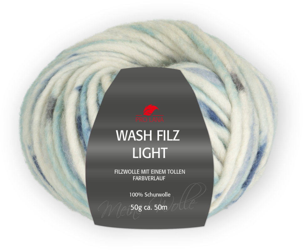 Wash-Filz light von Pro Lana 0717 - blau/natur