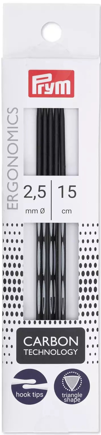 Nadelspiel ergonomics Carbon von prym 20 cm 2,00 mm