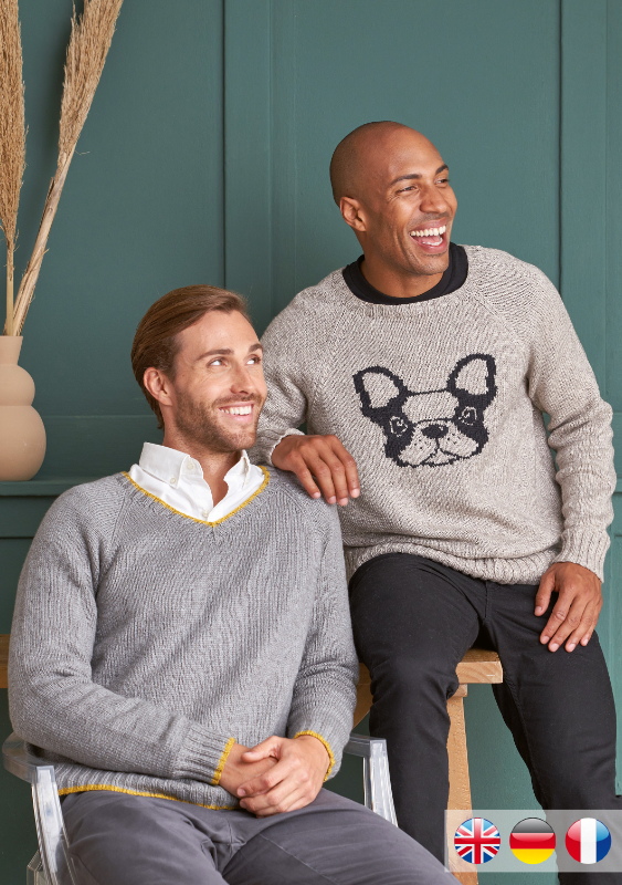 Herren-Pullover mit V-Ausschnitt Bark | Einzelanleitung | Stricken | Martin Storey