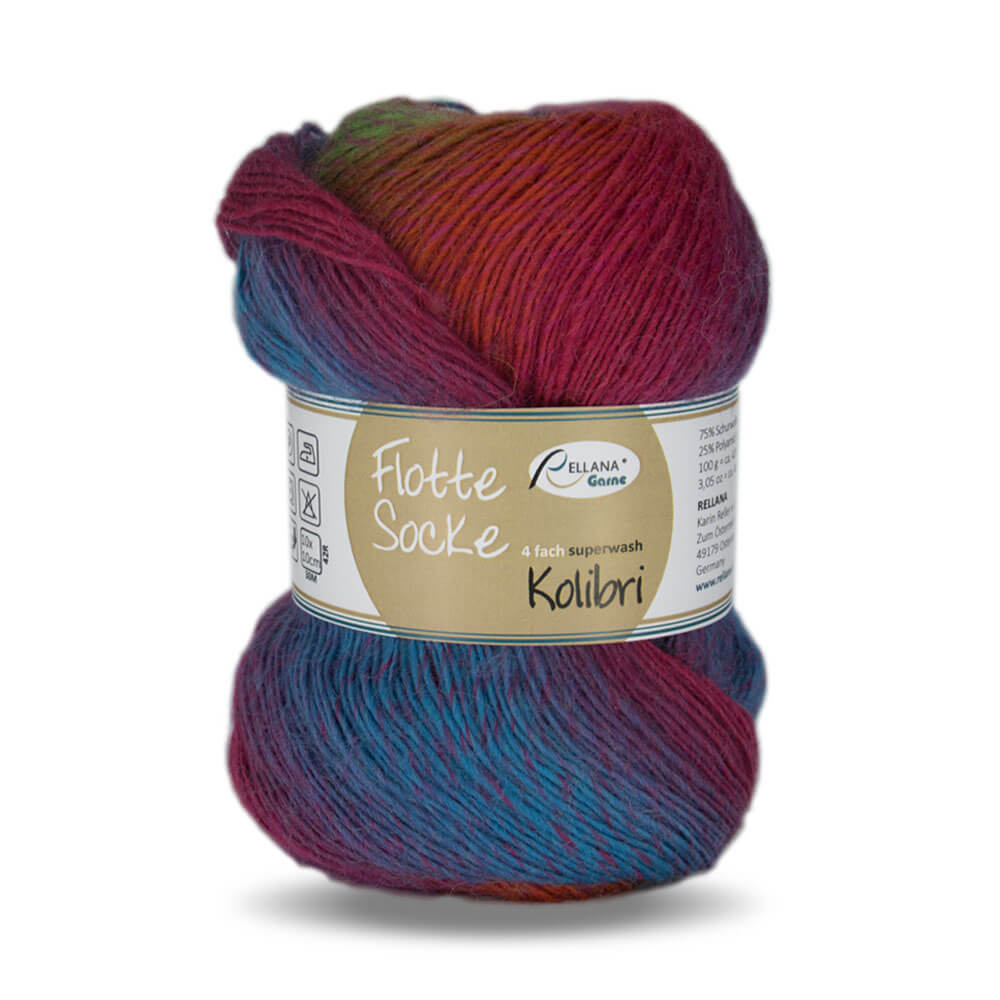 Flotte Socke Kolibri 4-fach 6219 - rot-blau-grün