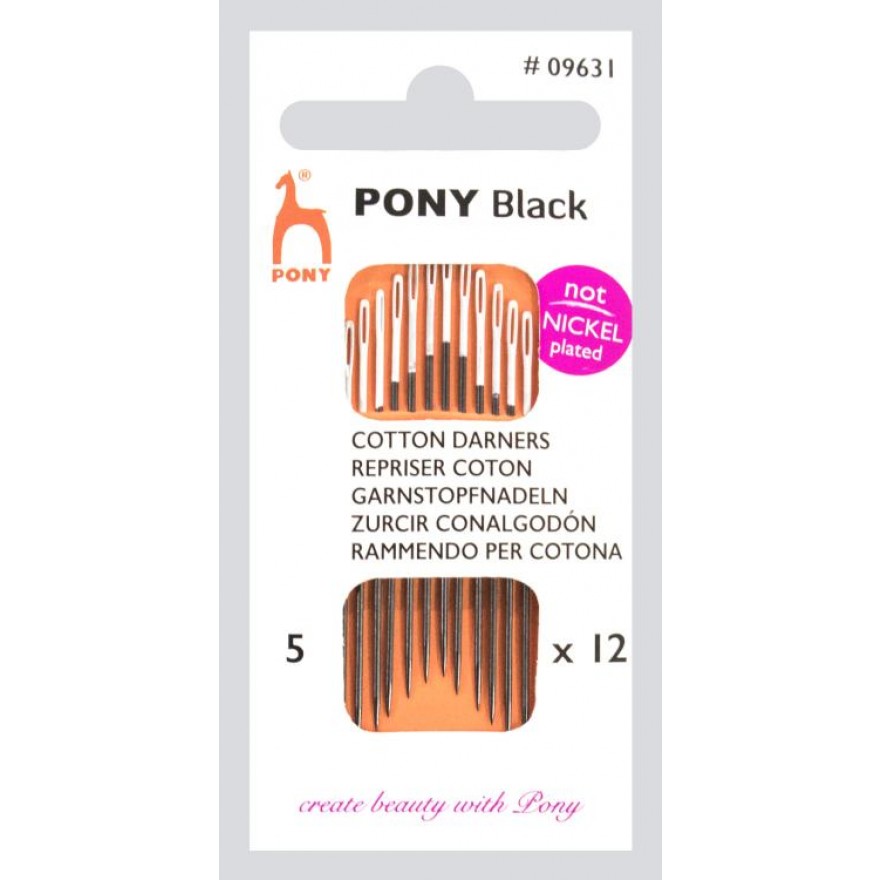 Pony Black Garnstopfnadeln Stärke 7 schwarzes Öhr 12 St