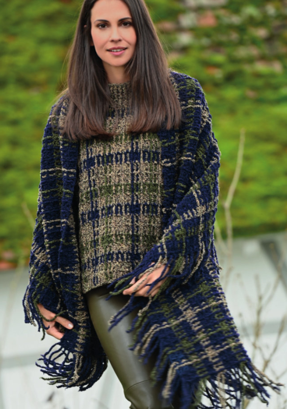Karierter Häkelpullover | Anleitungsheft | Wolle Antao Linie 480  | Häkeln, tunesisch Häkeln | ONline