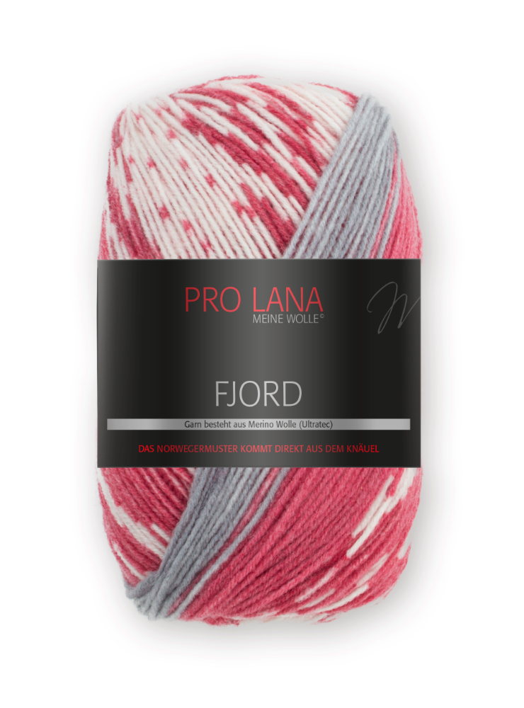Fjord von Pro Lana 0083 - rot/grau/weiß