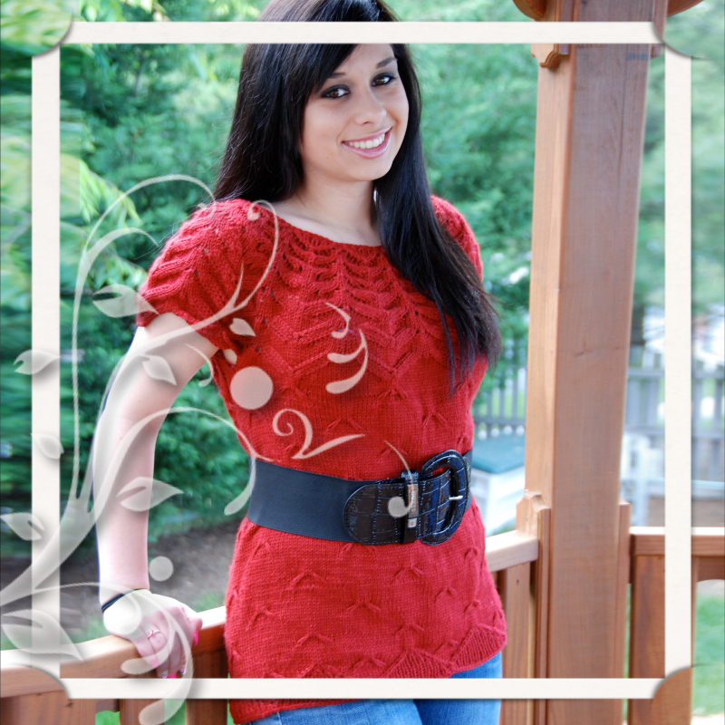 Shirt Dahlia | Einzelanleitung | Wolle Basic Cotton 0030 - rubinrot | Stricken | Sylvie Rasch